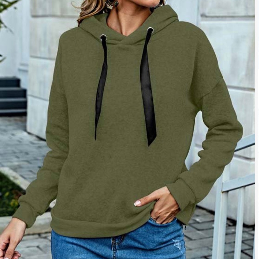 Olive green hoodie sweatshirt